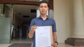 Kuasa hukum PT Putera Pangestu Jaya Lestari, Alfiando Yudistira Santosa usai melaporkan kasus dugaan proyek fiktif di BPBD Banten ke Pj Gubernur Banten Al Muktabar (istimewa)