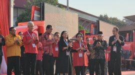 Ketua umum PDIP Megawati saat Rakernas