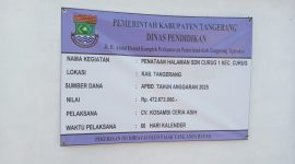 Foto papan anggaran proyek